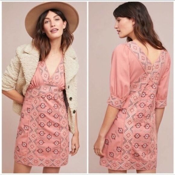 Anthropologie Love Sam Embroidered‎ Dress SP - Picture 2 of 9